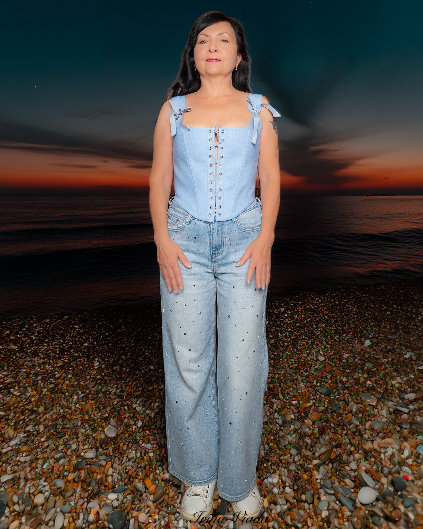 Corset Top Blue