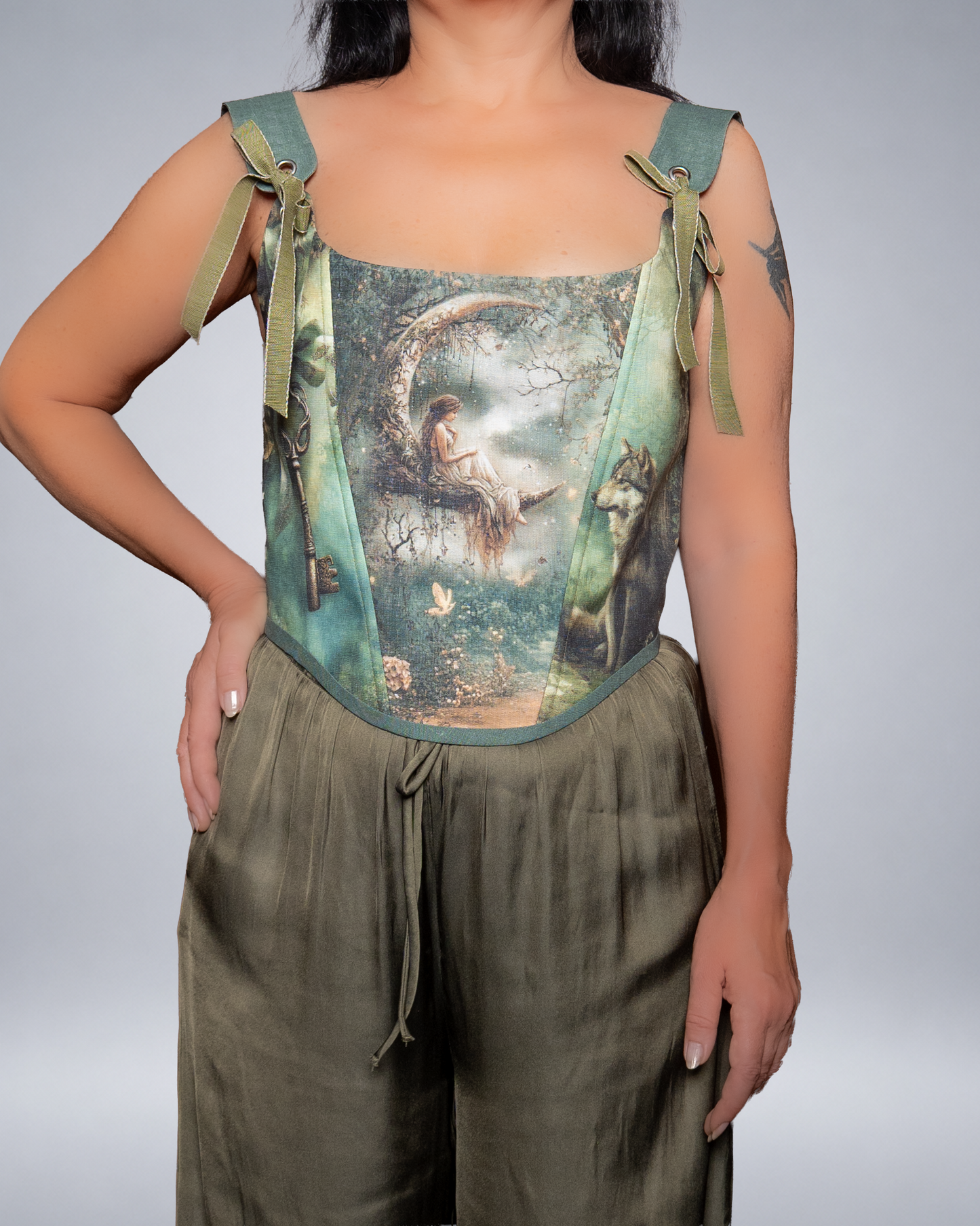 A romantic fantasy linen corset