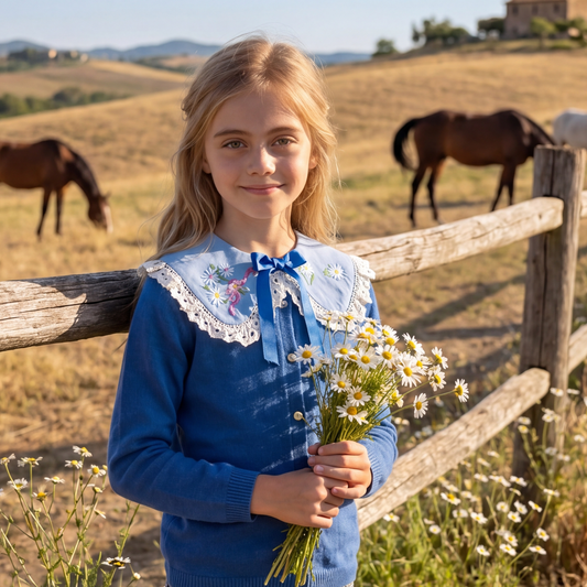 Cottagecore and Tuscan Style Embroidered Linen Collar, Peter Pan Lace Collar, Delicate Accessory for Girls' Dresses and Shirts