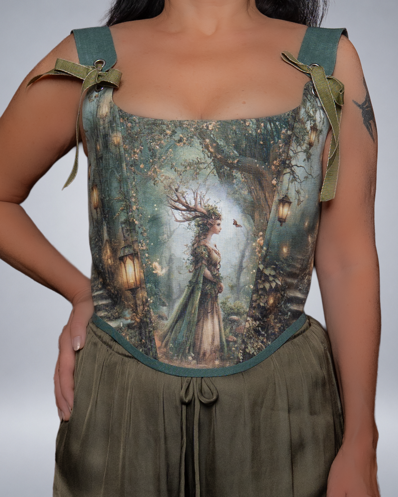 A romantic fantasy linen corset
