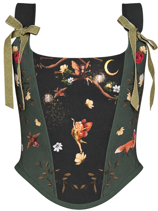 Enchanted Fairy Forest Cotton Corset Top