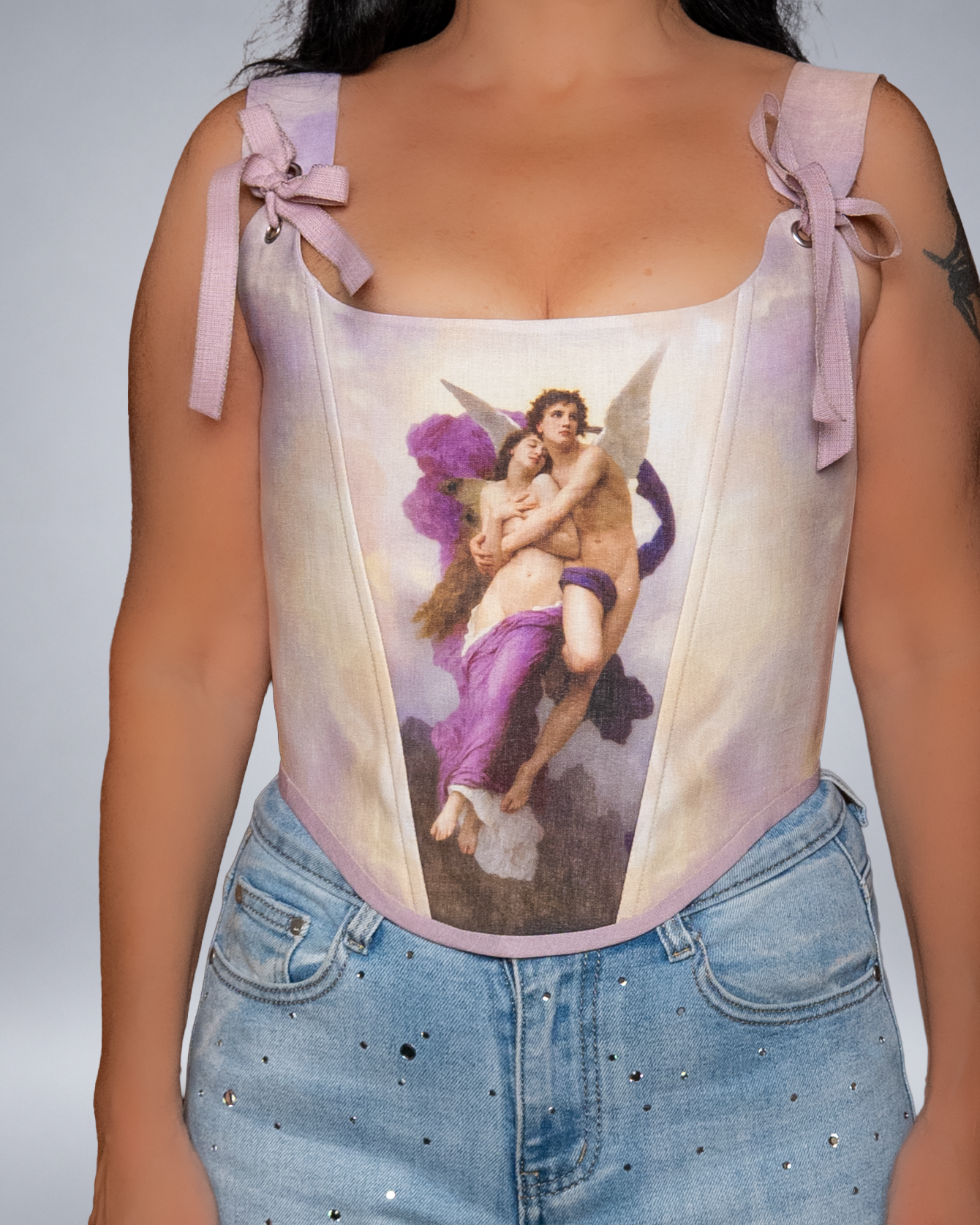 Cupid and Psyche Linen Corset