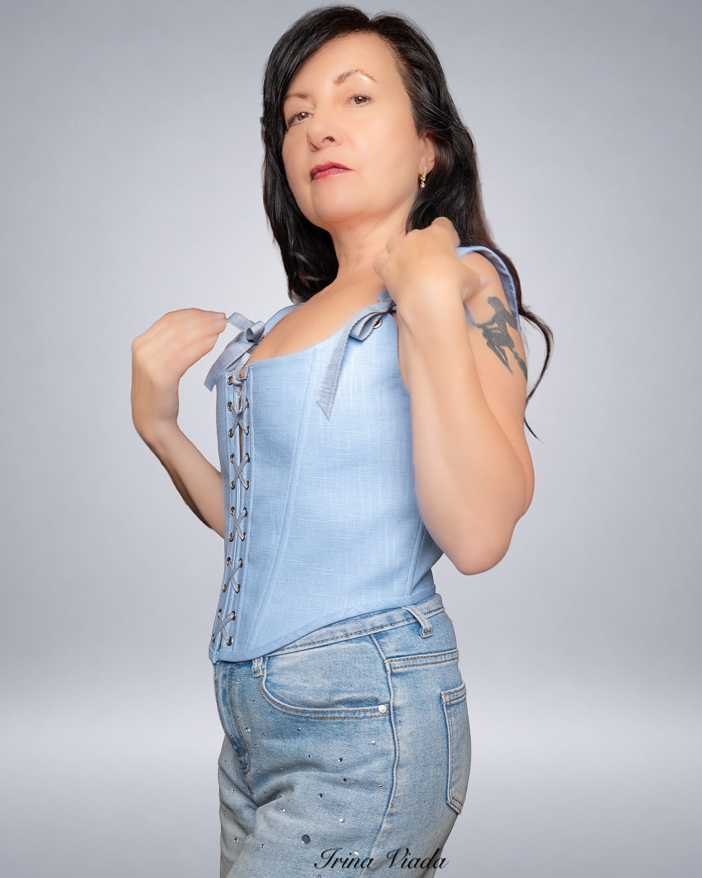 Corset Top Blue