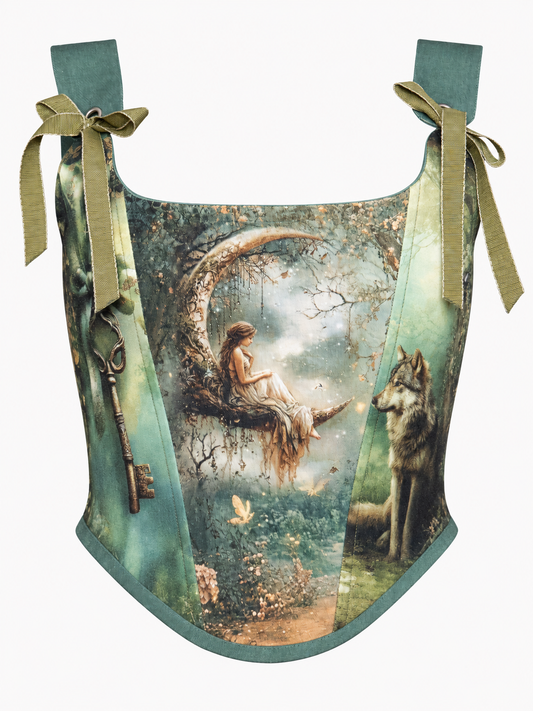 Green Cotton Corset