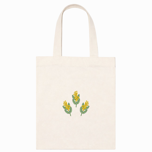 Shopper in Canvas Naturale con Mimosa Borsa Artigianale