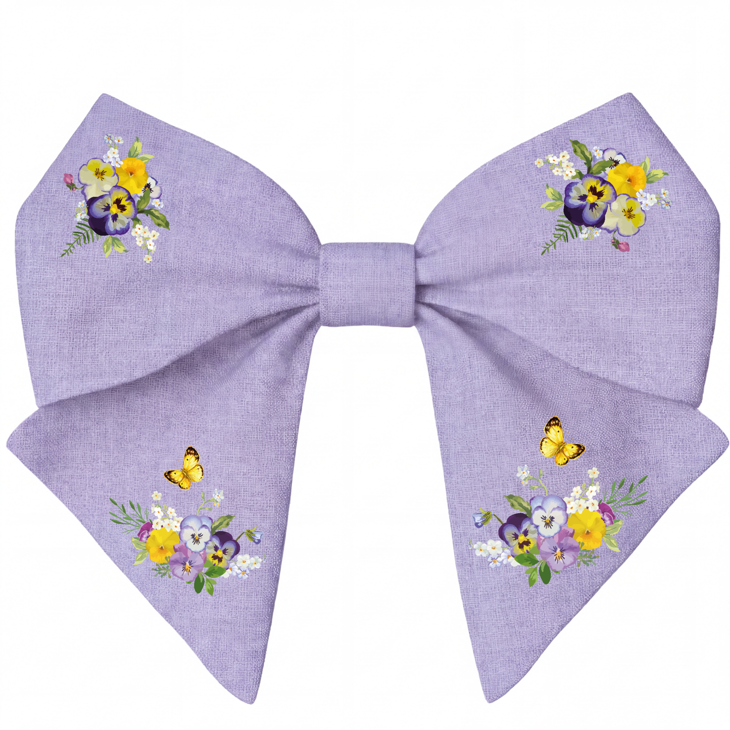 Lila Leinenband mit Blumen- und Schmetterlingsdruck